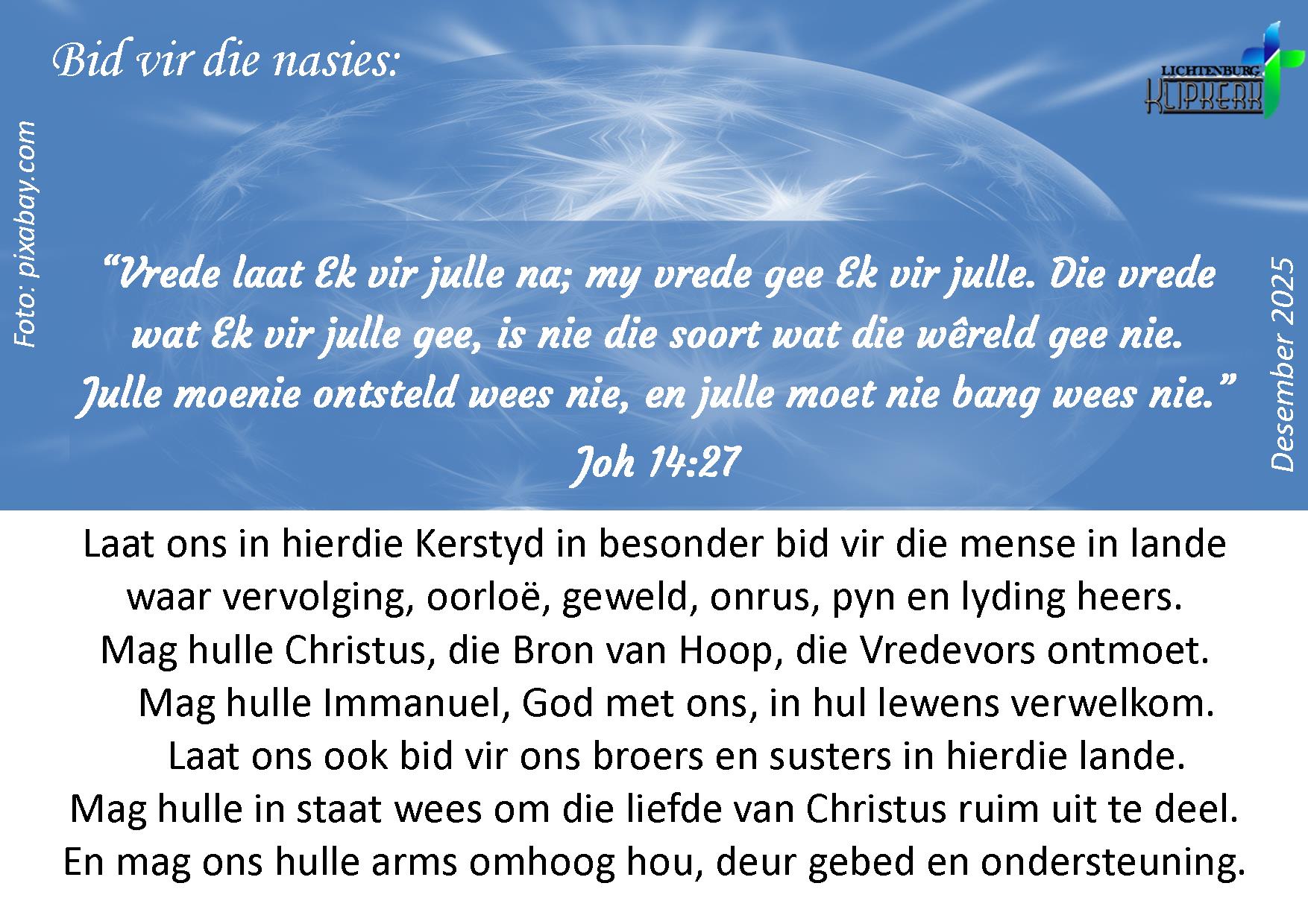 bid vir die nasies, Onbereiktes, klipkerk wereldfokus